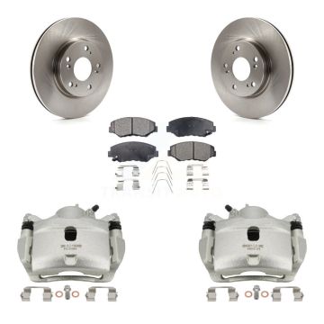 Front Disc Brake Caliper Rotors And Semi-Metallic Pads Kit For 2013 Acura ILX 2.0L KC8-100140P