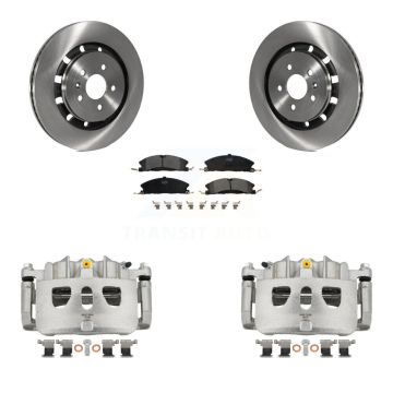Front Brake Caliper Rotor Semi-Metallic Pad Kit For Ford Explorer Flex Taurus Police MKS KC8-100144P
