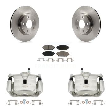 Front Disc Brake Caliper Rotors And Ceramic Pads Kit For 2016-2018 Mazda CX-3 AWD KC8-100146C