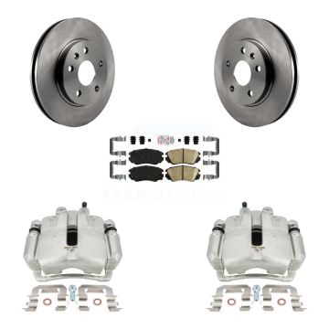 Front Brake Caliper Rotor Ceramic Pad Kit For 11 Buick Regal 2.0L With Solid Rear Rotors KC8-100147N