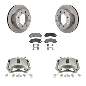Rear Disc Brake Caliper Rotor Ceramic Pad Kit For GMC Chevrolet Savana 2500 Express 3500 KC8-100147T
