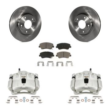 Front Disc Brake Caliper Rotors And Ceramic Pads Kit For 2011-2012 Hyundai Elantra 1.8L KC8-100148C
