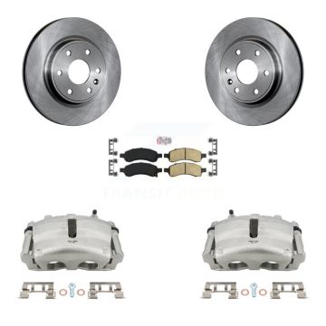 Front Brake Caliper Rotors Ceramic Pad Kit For GMC Acadia Buick Enclave Chevrolet Saturn KC8-100148N