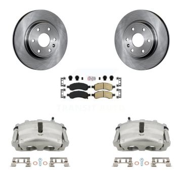 Front Brake Caliper Rotors Ceramic Pad Kit For GMC Acadia Buick Enclave Chevrolet Saturn KC8-100149N