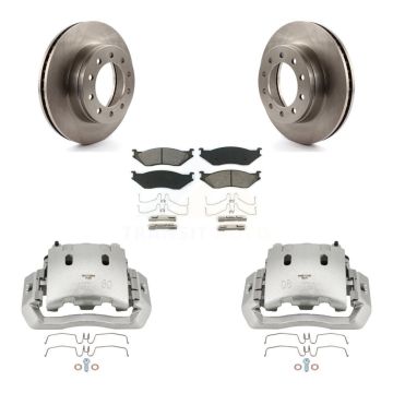 Front Brake Caliper Rotors & Semi-Metallic Pad Kit For Ford F-450 Super Duty F-550 CF500 KC8-100149S