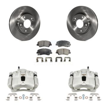 Front Disc Brake Caliper Rotors Semi-Metallic Pad Kit For 2011-2012 Hyundai Elantra 1.8L KC8-100150P