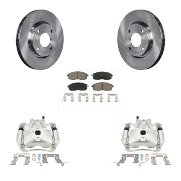 Front Disc Brake Caliper Rotors And Ceramic Pads Kit For Nissan Versa Cube KC8-100151C