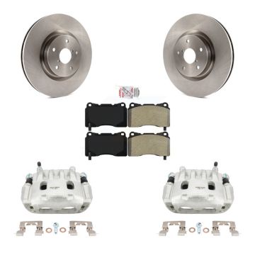 Front Disc Brake Caliper Rotors And Semi-Metallic Pads Kit For Subaru Impreza WRX KC8-100153N