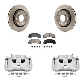 Front Brake Caliper Rotor & Semi-Metallic Pad Kit For 10-11 Ford F-150 With 7 Lug Wheels KC8-100155P