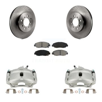 Front Disc Brake Caliper Rotors & Semi-Metallic Pad Kit For Honda Civic Acura EL Insight KC8-100155S