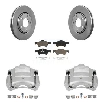 Front Disc Brake Caliper Rotors And Ceramic Pad Kit For 2004 Dodge Caravan From 12 01 03 KC8-100156C
