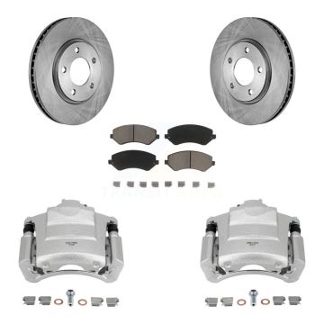Front Brake Caliper Rotors Ceramic Pad Kit For 2006 Dodge Grand Caravan Drum rear brakes KC8-100157C