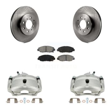 Front Disc Brake Caliper Rotors And Semi-Metallic Pads Kit For Honda Civic KC8-100158S