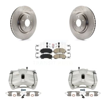 Front Disc Brake Caliper Rotor And Ceramic Pad Kit For Nissan Rogue With 3rd Row Seating KC8-100159N