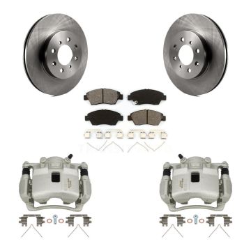 Front Disc Brake Caliper Rotors And Semi-Metallic Pads Kit For 2007-2008 Honda Fit KC8-100162S