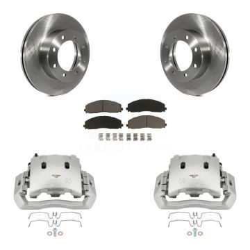 Front Brake Caliper Rotors & Ceramic Pad Kit For Ford F-450 Super Duty With 8 Lug Wheels KC8-100164C