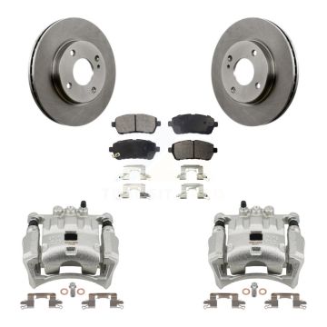 Front Disc Brake Caliper Rotors And Semi-Metallic Pads Kit For Ford Fiesta KC8-100164P