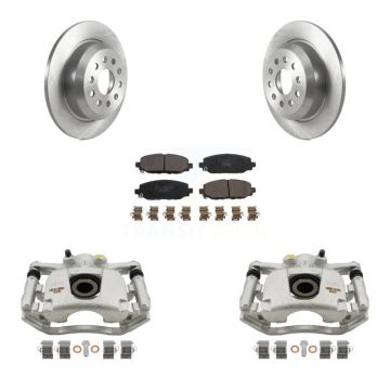 Rear Disc Brake Caliper Rotors And Ceramic Pads Kit For 2018-2020 Jeep Wrangler Rubicon KC8-100168T