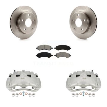 Front Disc Brake Caliper Rotors Semi-Metallic Pad Kit For Dodge Dakota Mitsubishi Raider KC8-100169S