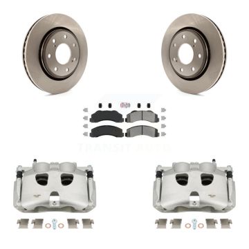 Front Brake Caliper Rotor & Semi-Metallic Pad Kit For 12-14 Ford F-150 With 7 Lug Wheels KC8-100171N