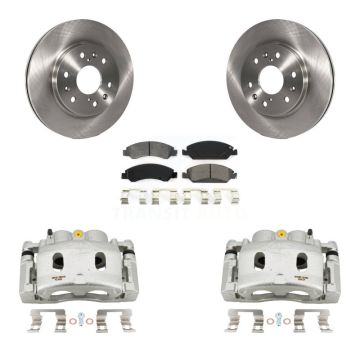 Front Brake Caliper Rotors Semi-Metallic Pad Kit For GMC Sierra 1500 Chevrolet Silverado KC8-100171S