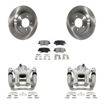 Rear Brake Caliper Rotor Ceramic Pad Kit For Kia Optima 2.4L With Electric Parking KC8-100171T
