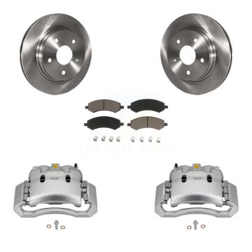 Front Disc Brake Caliper Rotor Ceramic Pad Kit For 2006 Dodge Ram 1500 With 5 Lug Wheels KC8-100173C
