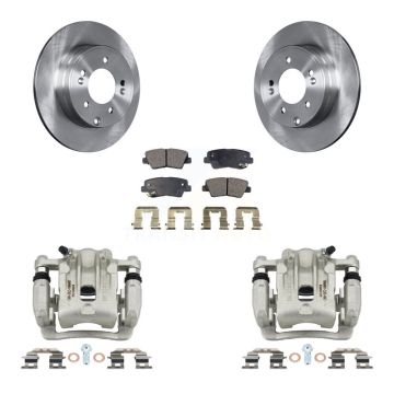 Rear Disc Brake Caliper Rotor & Ceramic Pad Kit For Kia Optima With Manual Parking KC8-100173T