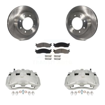 Front Disc Brake Caliper Rotor Ceramic Pad Kit For 2006 Dodge Ram 1500 With 8 Lug Wheels KC8-100174C