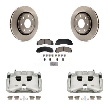 Front Brake Caliper Rotor And Ceramic Pad Kit For 2012-2014 Ford F-150 With 7 Lug Wheels KC8-100175N