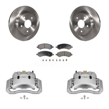 Front Brake Caliper Rotors Semi-Metallic Pad Kit For 06 Dodge Ram 1500 With 5 Lug Wheels KC8-100175P