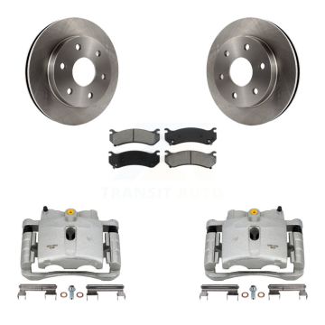 Front Brake Caliper Rotors Semi-Metallic Pad Kit For Chevrolet GMC Silverado 1500 Sierra KC8-100175S