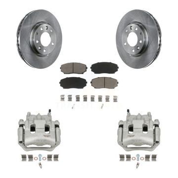 Front Disc Brake Caliper Rotors And Ceramic Pads Kit For 2007-2009 Lincoln MKX FWD KC8-100176C