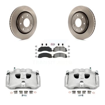 Front Brake Caliper Rotor & Semi-Metallic Pad Kit For 10-11 Ford F-150 With 7 Lug Wheels KC8-100176N
