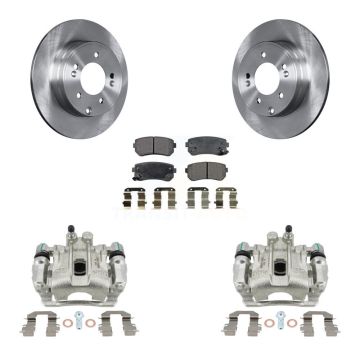 Rear Brake Caliper Rotors & Ceramic Pad Kit For Hyundai Sonata With Manual Parking KC8-100176T