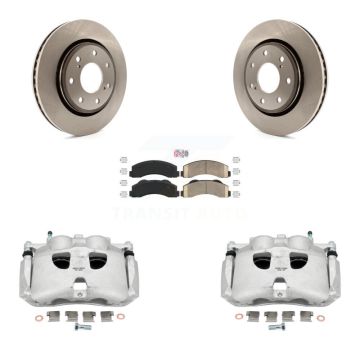 Front Brake Caliper Rotor And Ceramic Pad Kit For 2010-2011 Ford F-150 With 7 Lug Wheels KC8-100177N