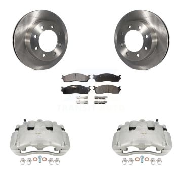 Front Brake Caliper Rotors Semi-Metallic Pad Kit For 06 Dodge Ram 1500 With 8 Lug Wheels KC8-100177P