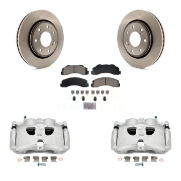 Front Brake Caliper Rotor And Ceramic Pad Kit For 2010-2011 Ford F-150 With 7 Lug Wheels KC8-100178N