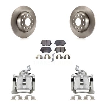 Rear Disc Brake Caliper Rotors And Ceramic Pads Kit For Volkswagen CC Passat KC8-100178T