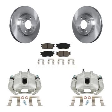 Front Disc Brake Caliper Rotors And Ceramic Pads Kit For Hyundai Accent Kia Rio Rio5 KC8-100182C