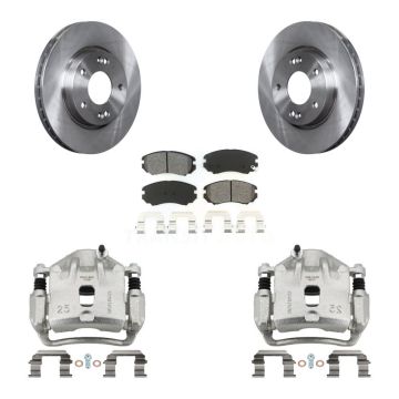 Front Disc Brake Caliper Rotors And Semi-Metallic Pads Kit For Hyundai Elantra KC8-100182S