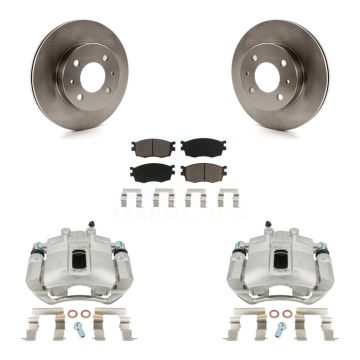 Front Disc Brake Caliper Rotors And Ceramic Pads Kit For 2006 Hyundai Accent Hatchback KC8-100183C