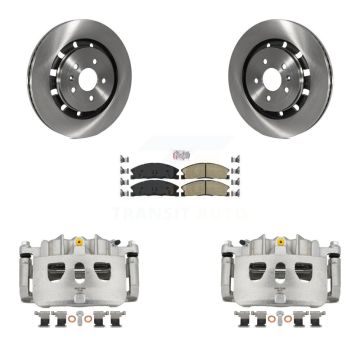 Front Brake Caliper Rotor & Ceramic Pad Kit For Ford Explorer Flex Taurus Police Utility KC8-100184N