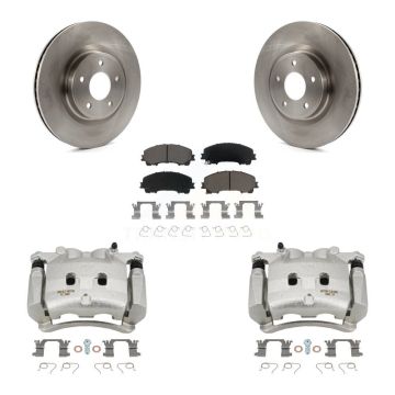 Front Disc Brake Caliper Rotors And Ceramic Pads Kit For INFINITI Q50 QX50 Q60 KC8-100185C
