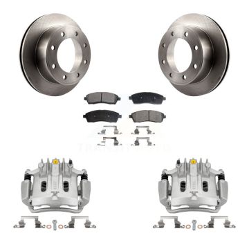 Rear Brake Caliper Rotor & Ceramic Pad Kit For Ford Excursion With Forward Mount KC8-100185T