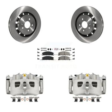 Front Brake Caliper Rotor Semi-Metallic Pad Kit For Ford Explorer Flex Taurus Police MKS KC8-100188N
