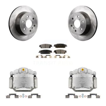Rear Brake Caliper Rotor & Ceramic Pad Kit For GMC Chevrolet Sierra 1500 Silverado Tahoe KC8-100188T