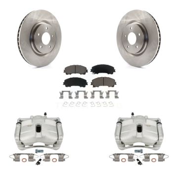 Front Disc Brake Caliper Rotor And Ceramic Pad Kit For Nissan Rogue With 3rd Row Seating KC8-100189C