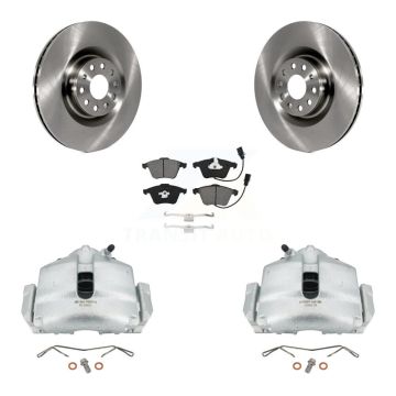 Front Disc Brake Caliper Rotors And Semi-Metallic Pads Kit For Volkswagen Golf CC Passat KC8-100189S