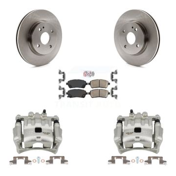 Front Disc Brake Caliper Rotors And Ceramic Pads Kit For 2011-2014 Mazda 2 KC8-100191N